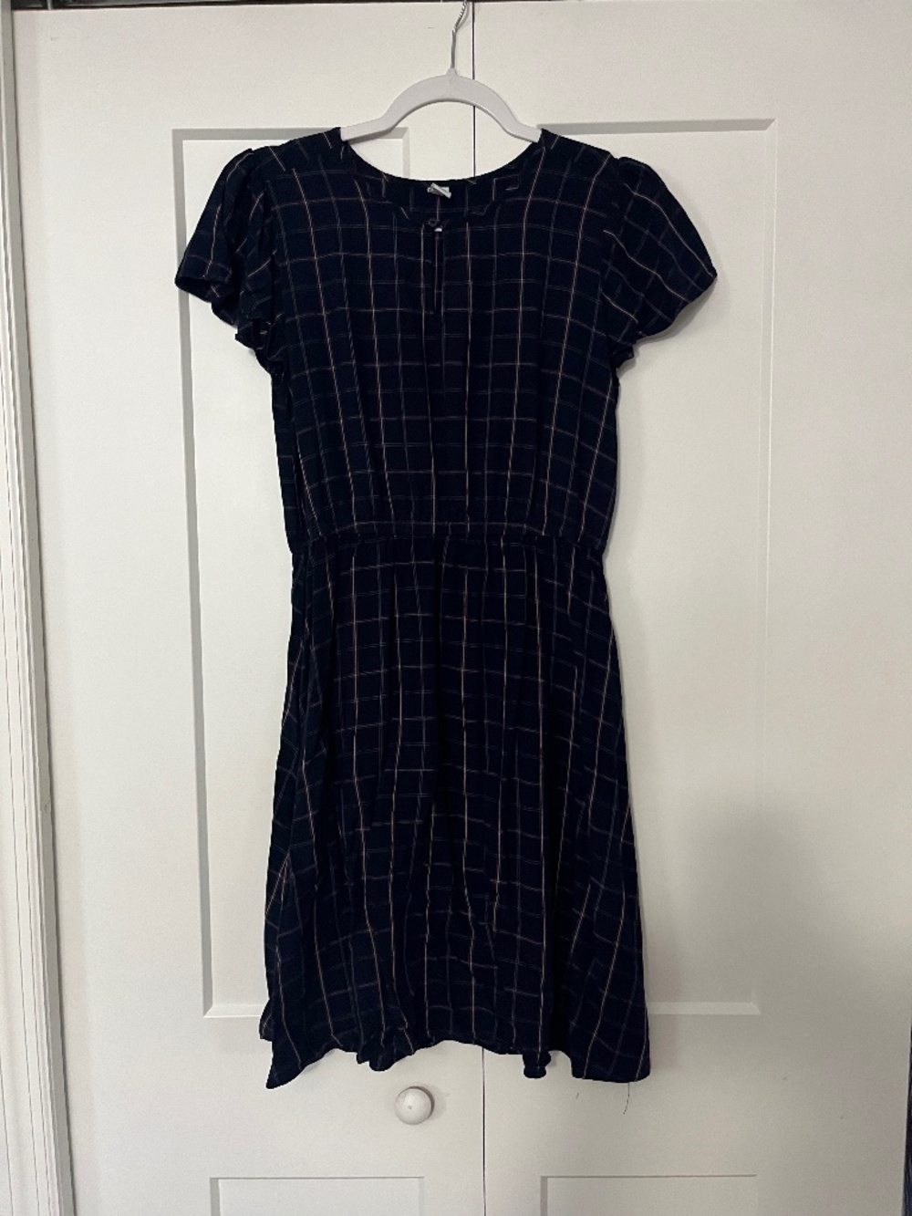 Old Navy Womens Navy Blue Pink Dress